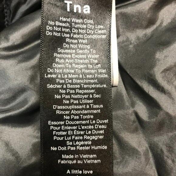 TNA Botanie Puffer Down Coat Women Small Gray Long Parka Lightweight Jacket Warm - Picture 8 of 13